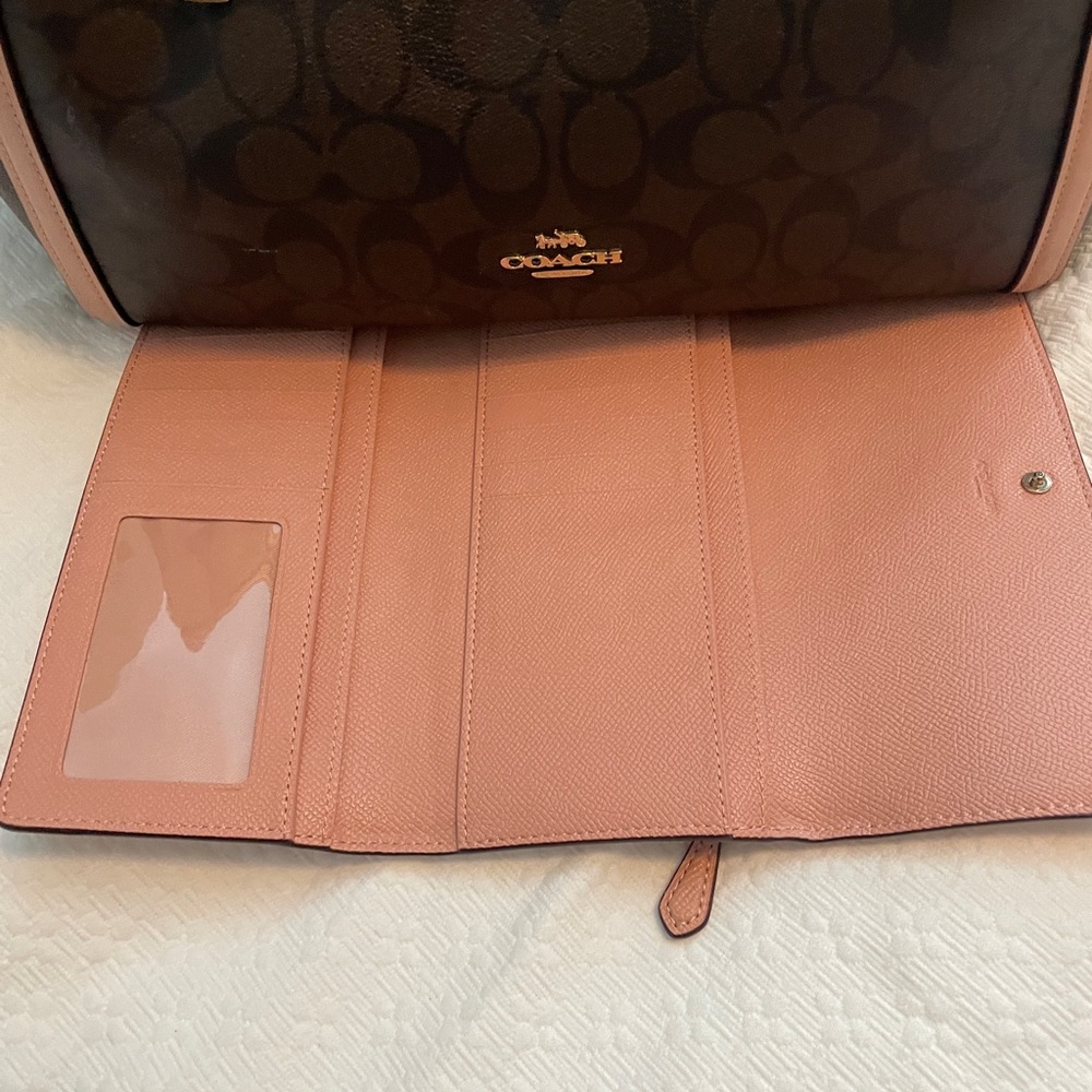 Coach Signature Kristy Brown/ Shell Pink Shoulder Bag and wallet set - Picture 10 of 14